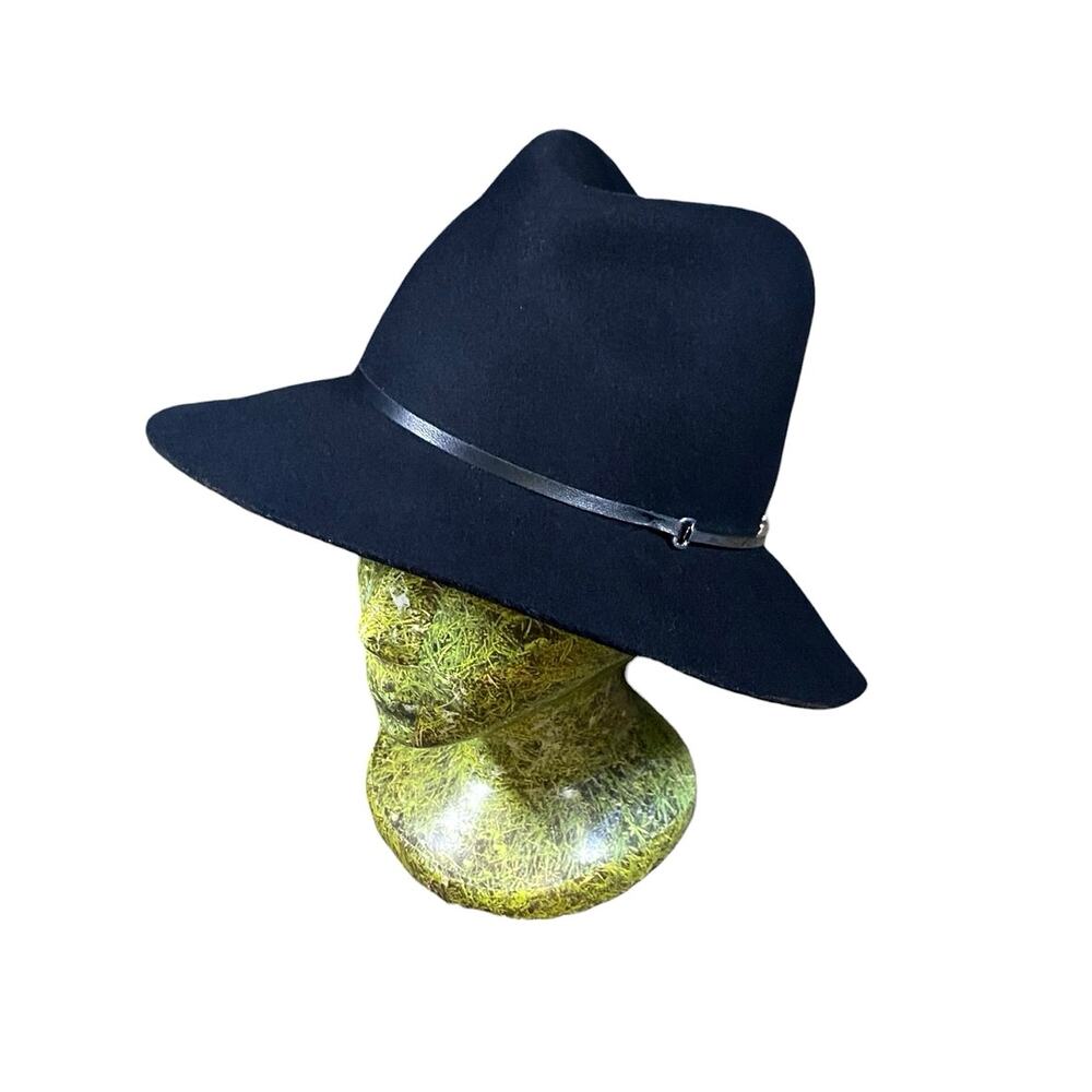 Janessa Leone Handmade Wool Felt Metal Band Western Hat - S